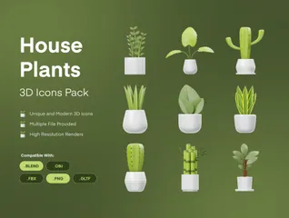 Houseplants 3D Icon Pack