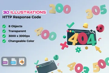 HTTP Response Code 3D Icon Pack