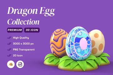 Huevo de dragón Paquete de Icon 3D