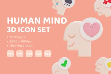 Free Human Mind 3D Icon Pack