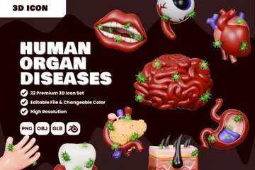 Human Organ Diseases 3D Icon Pack