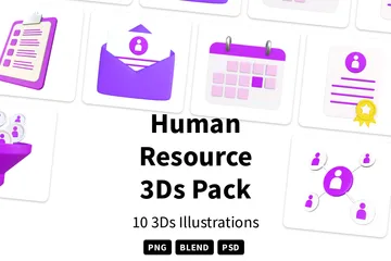 인적 자원 3D Icon 팩