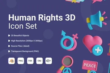 Human Rights 3D Icon Pack