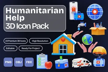 Humanitarian Help 3D Icon Pack