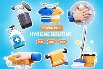 Hygiene Routine 3D Icon Pack