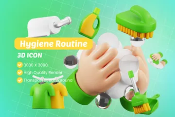 Hygiene Routine 3D Icon Pack