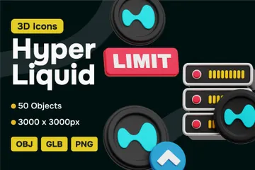 HyperLiquid Crypto Token 3D Icon Pack