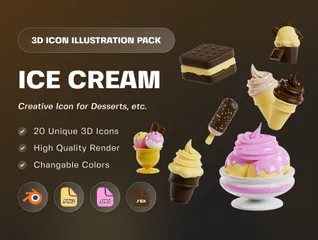 아이스크림 3D Icon 팩