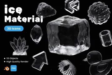 Ice Materials 3D Icon Pack