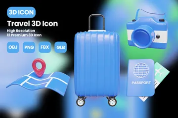 Ícone 3D de viagens Pacote de Icon 3D