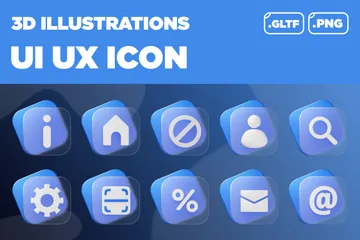 Ícone de interface do usuário ux Pacote de Icon 3D