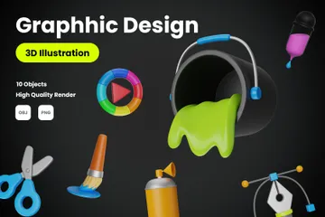 Illustration Design 3D Icon Pack