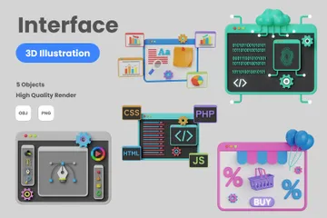 Illustration Interface 3D Illustration Pack