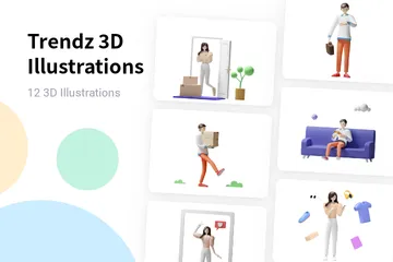 Ilustración de tendencia Paquete de Illustration 3D