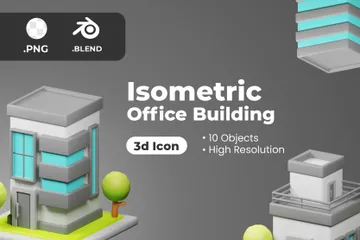 Immeuble de bureaux Pack 3D Icon