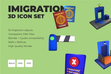 Immigration 3D Illustration Pack