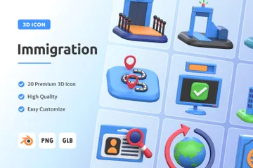 Immigration 3D Illustration Pack