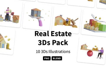 Immobilie 3D Illustration Pack