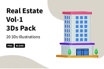 Immobilien Vol-1 3D Icon Pack