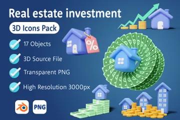 Immobilieninvestition 3D Illustration Pack