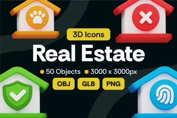 Immobilier 3D Icon Pack