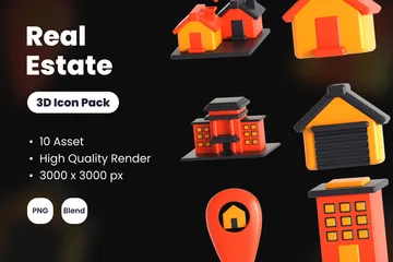 Immobilier et propriété Pack 3D Icon