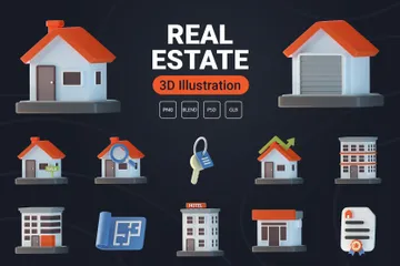 Imobiliária Pacote de Icon 3D