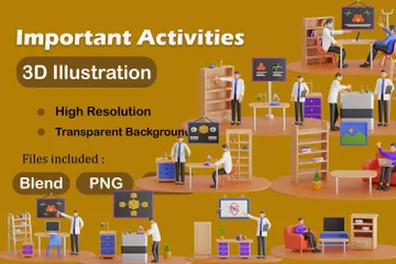 Important Activities 3D Illustration Pack