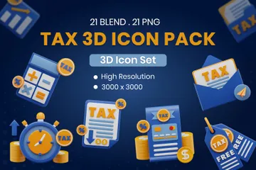 Imposto Pacote de Icon 3D