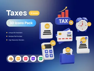 Impostos Pacote de Icon 3D