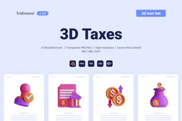 Impuestos Paquete de Icon 3D