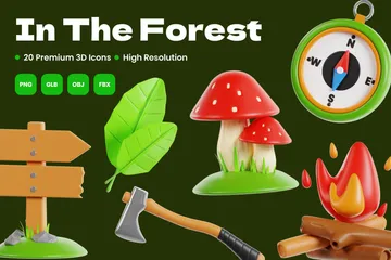 숲속에서 3D Icon 팩