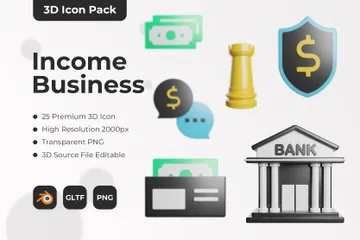 Income Business 3D Icon Pack