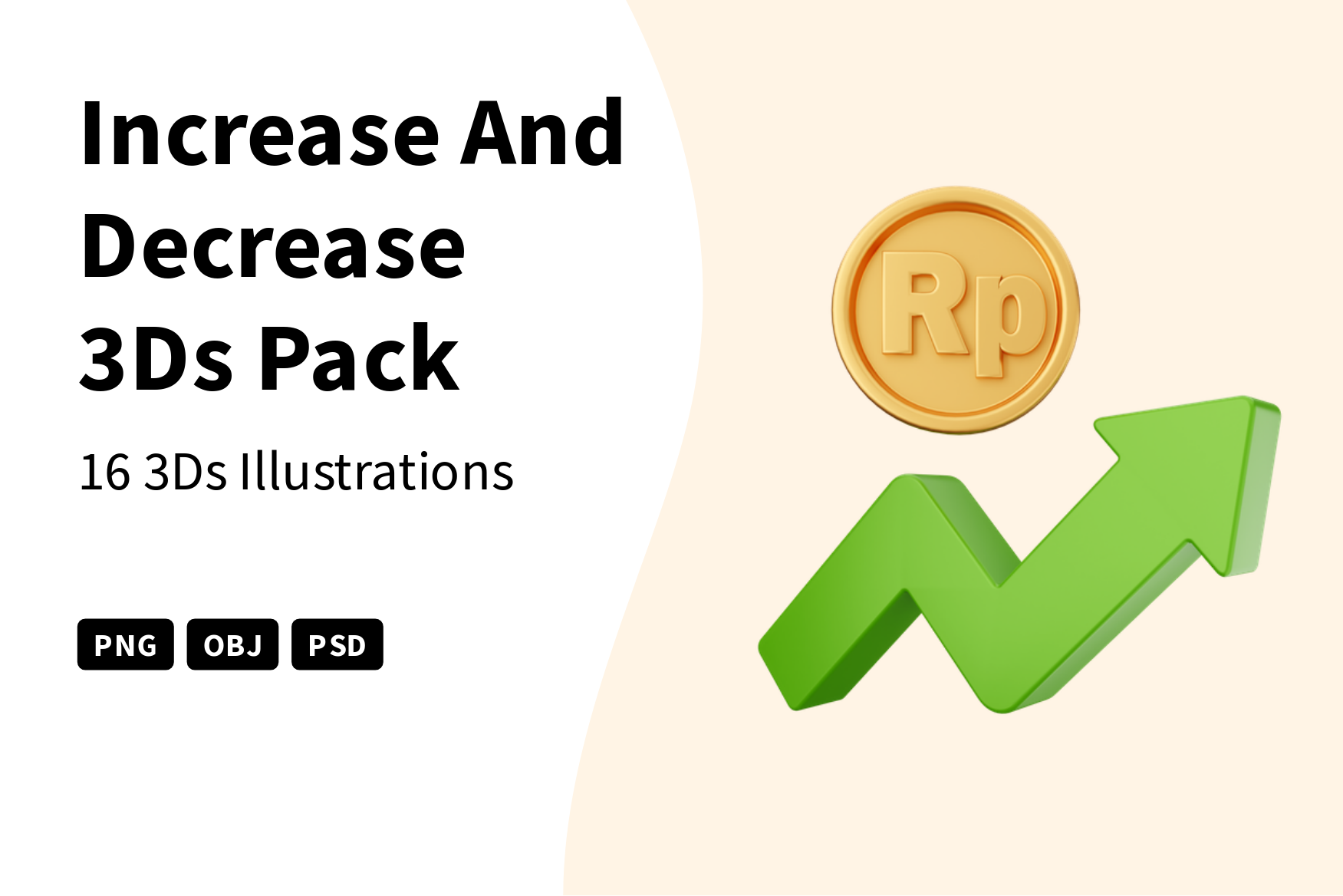 premium-increase-and-decrease-3d-illustration-pack-from-business-3d