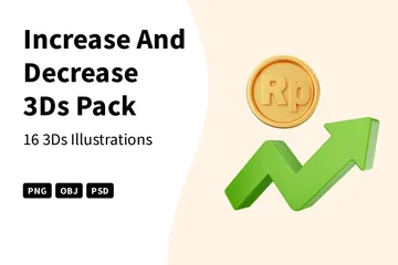 Increase And Decrease 3D Icon Pack