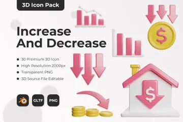 Increase And Decrease 3D Icon Pack