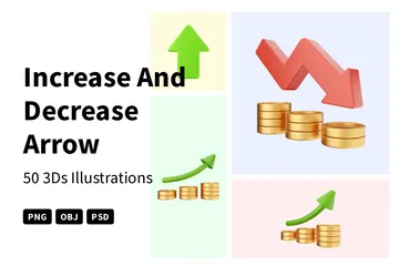 Increase And Decrease Arrow 3D Icon Pack