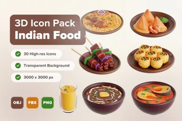 インド料理 3D Iconパック