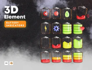 Indicadores de batería Paquete de Icon 3D