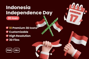 인도네시아 독립기념일 3D Icon 팩