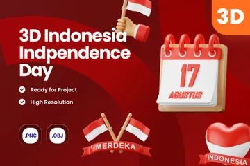 Indonesia Independence Day 3D Icon Pack