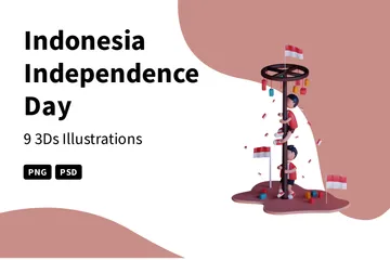 Indonesia Independence Day 3D Illustration Pack