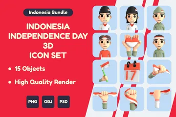 Indonesia Independence Day 3D Illustration Pack