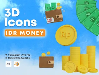 Dinero en rupias indonesias Paquete de Illustration 3D