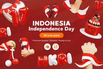 Indonesian Independence Day 3D Icon Pack