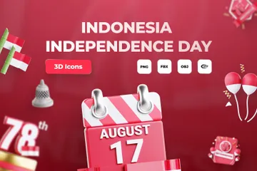 Fête de l'Indépendance de l'Indonésie Pack 3D Icon