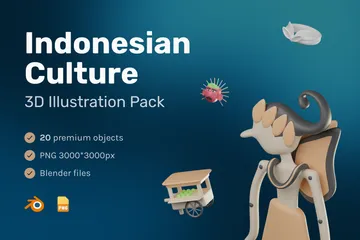 Indonesische Kultur 3D Icon Pack