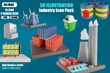 Industria Paquete de Illustration 3D