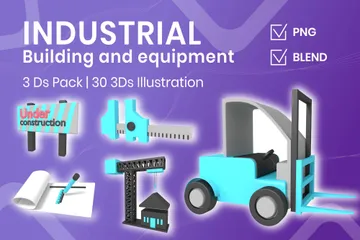 Indústria de Construção e Equipamentos Pacote de Icon 3D