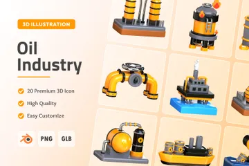 Industria del aceite Paquete de Icon 3D